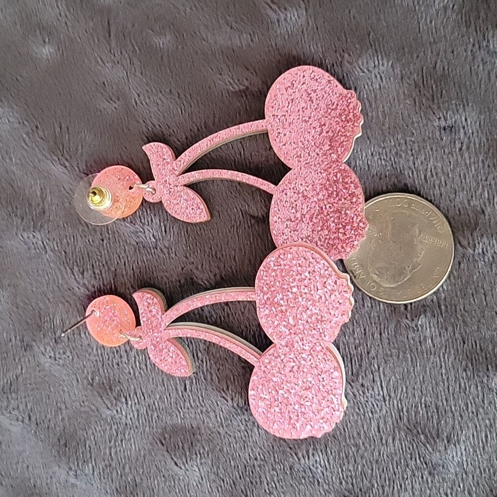 Sparkle Skull Cherry Earrings - Picture 7 of 7